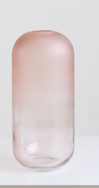 Pink Glass Vase Transparent Modern And Minimalist Nordic Style Decoration