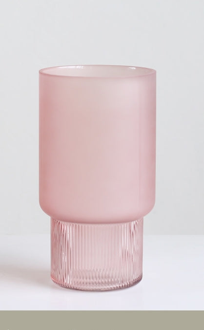 Pink Glass Vase Transparent Modern And Minimalist Nordic Style Decoration