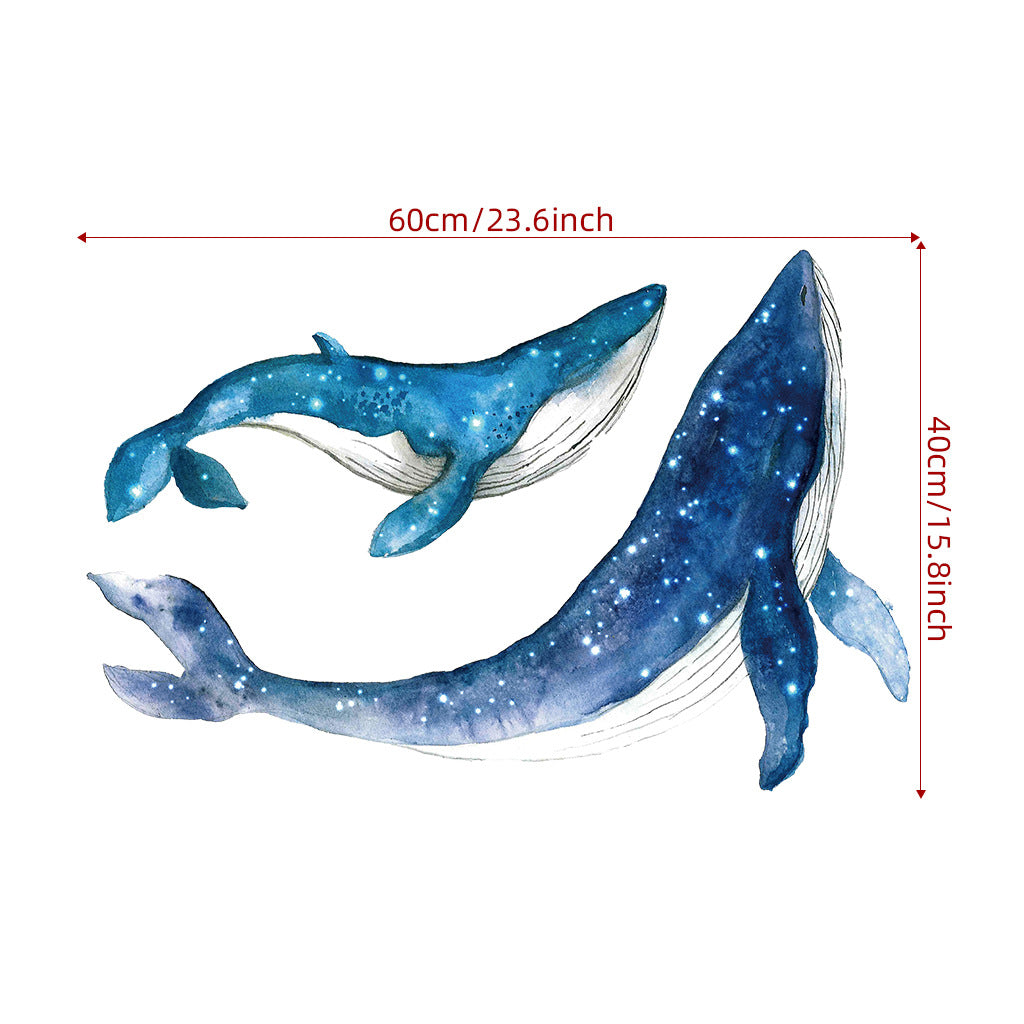 Starry Whale Sticker Children's Room Starry Whale Sea Animal Wall Sticker